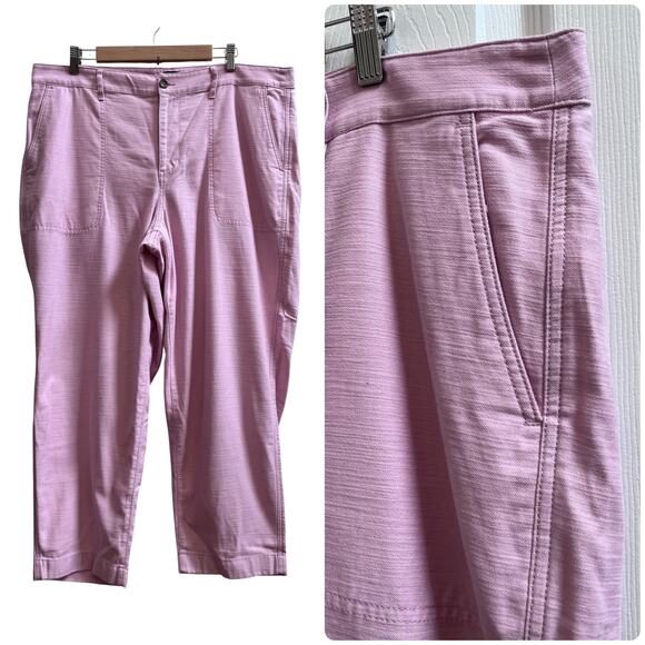 J Crew Factory Pink Cotton Camp Chino 26 Inch Inseam Pant Plus Size 18 #BJ493 - Picture 1 of 10